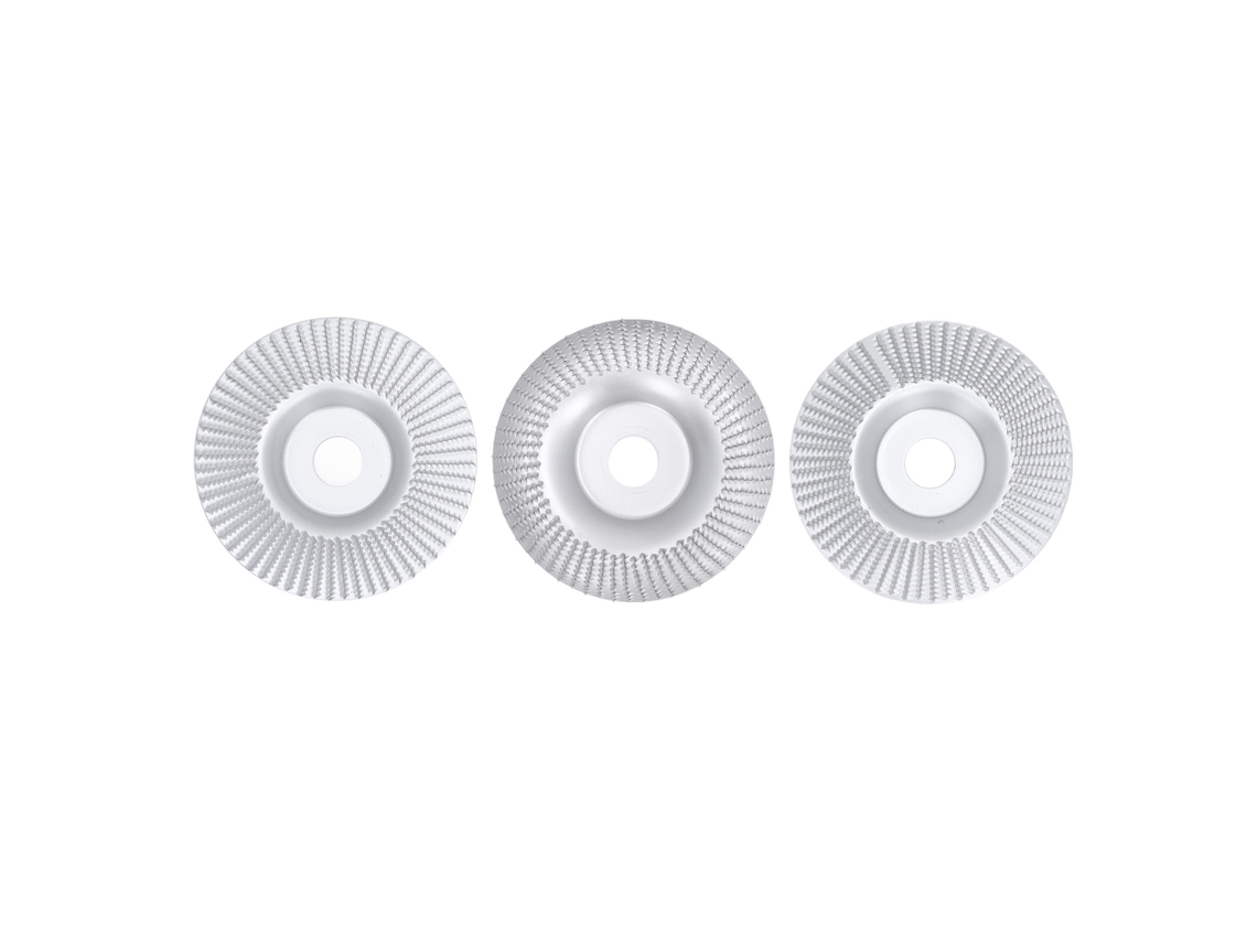 Conjunto De 3 Discos De Corte Em Madeira De 125mm Para Esmerilhadeira Angular De 4 Polegadas, Formas Plana, Biseleta E Curva
