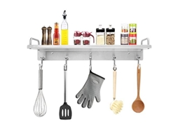 Prateleira para Utensílios de Cozinha, Porta tempero com Ganchos para Montagem na Parede, Prateleira Sobre o Fogão SUNNY SPACES