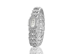 Relógio De Pulso Feminino Bs Bee Sister Em Aço Inoxidável Com Pulseira E Diamantes.