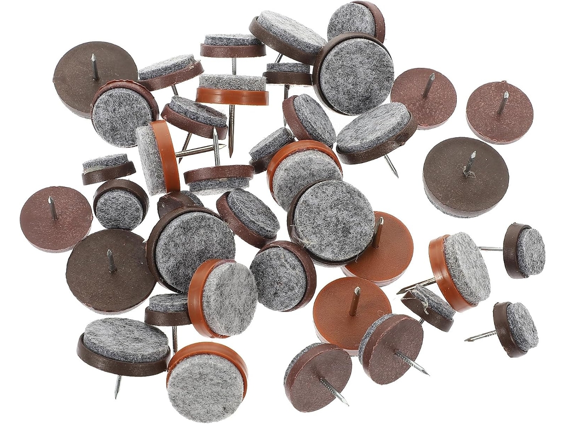 Conjunto De 50 Almofadas Feltro Marrom Para Móveis, Com Fixação