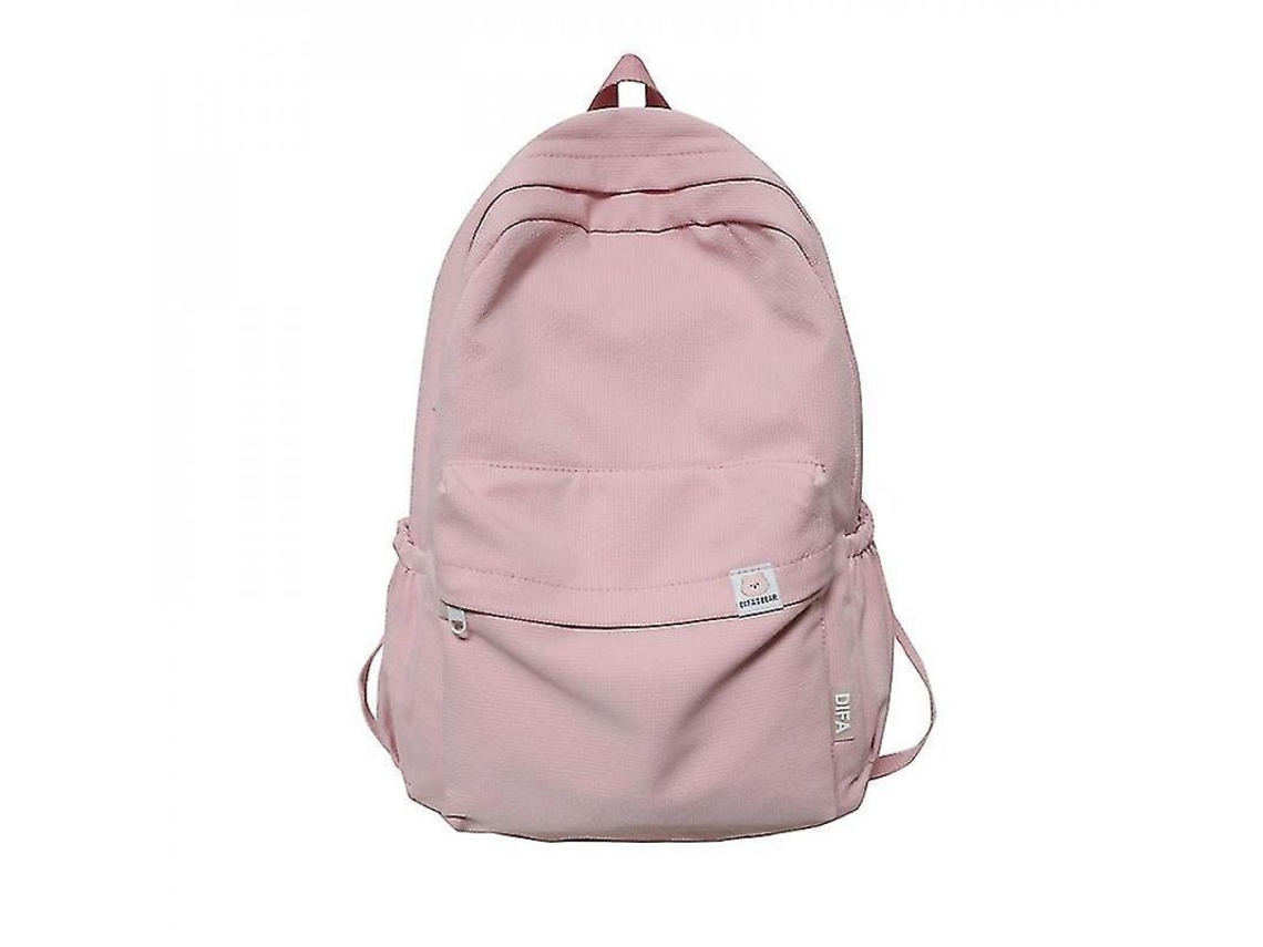 2026-mochila Feminina Impermeável De Nylon Para Viagem E Escola, Adolescentes, Cor Solida, 20-35l Iku Rosa