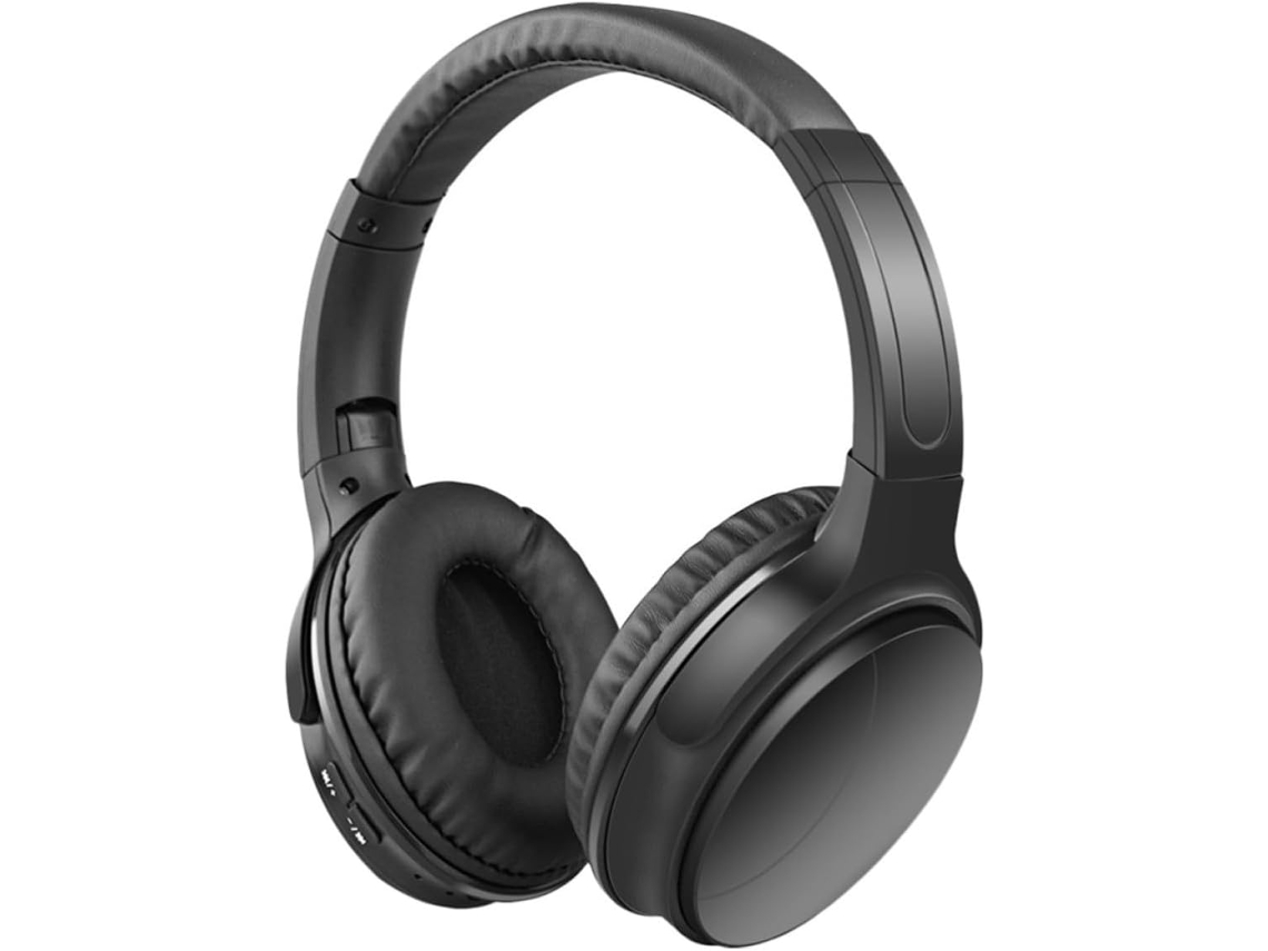 Homsfou Casque Audio Sans Fil Pliable Noir Abs Unité 40 Mm