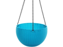 Vasos de Suspensão de Resina com Design de Rattan Azul para Plantas | S/MARCA