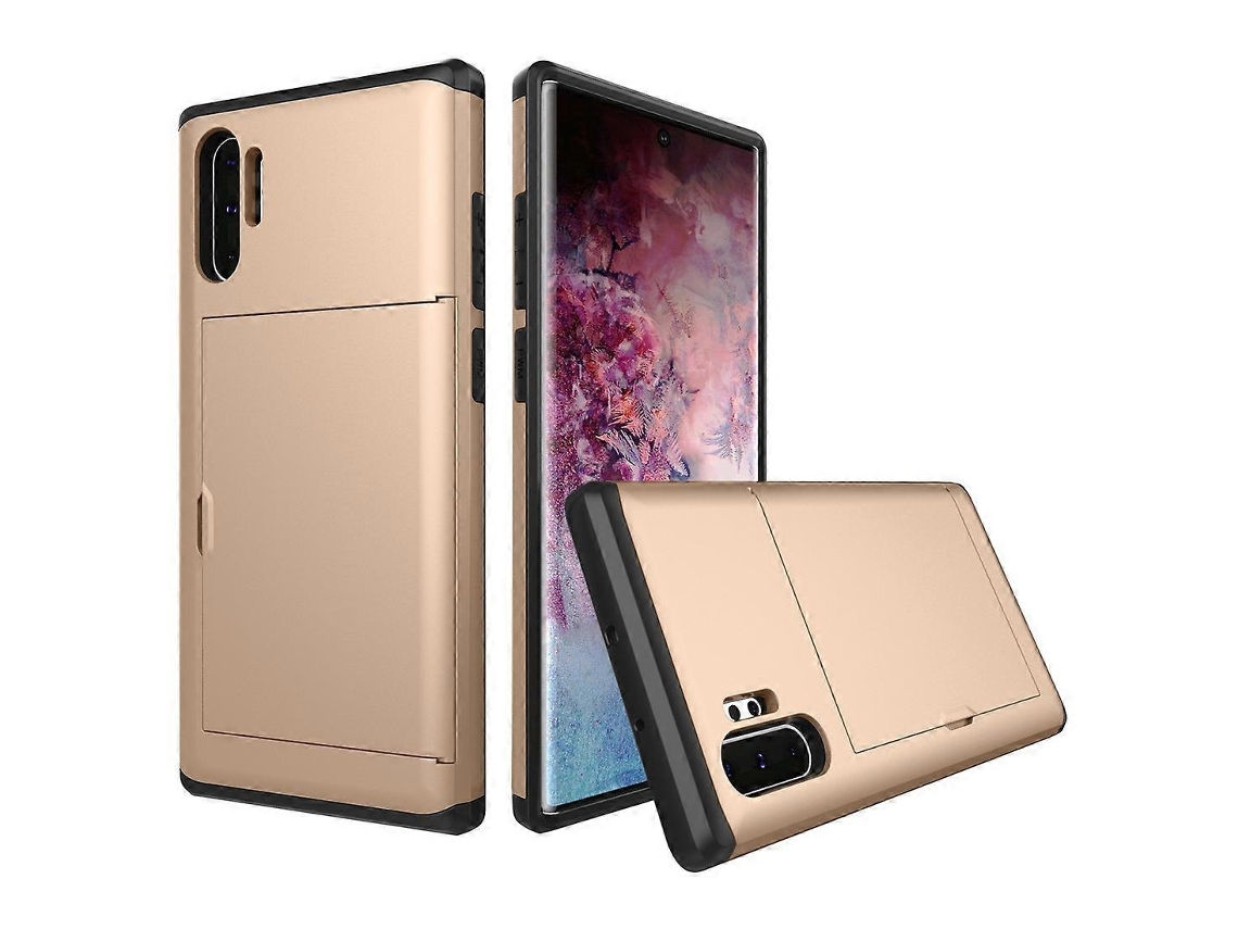 Capa Protetora Resistente À Prova De Choque Com Compartimento Para Cartão Para Galaxy Note 10 Pro / Note 10 (preta)