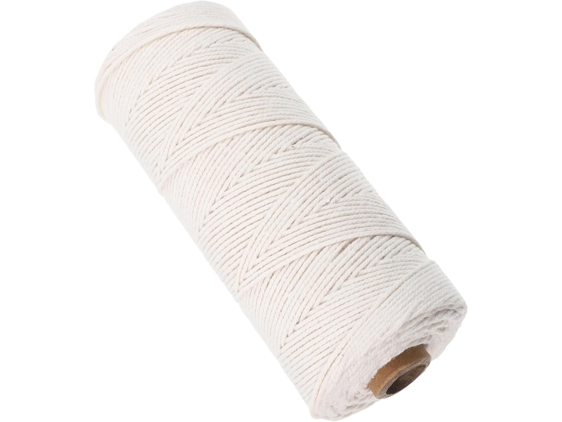 Cordão De Algodão Torcido De 1,5 Mm X 200 M, Natural, Para Macramê, Ideal Para Projetos Diy.