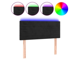 Cabeceira de Cama com Luzes Led Veludo Preto MAISON EXCLUSIVE (90x5x78 cm)
