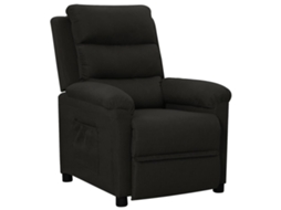 Vidaxl Poltrona Reclinável Tecido Preto