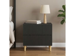 Vidaxl Armário De Cabeceira Com Gaveta Preto 62 X 34,5 X 48 Cm