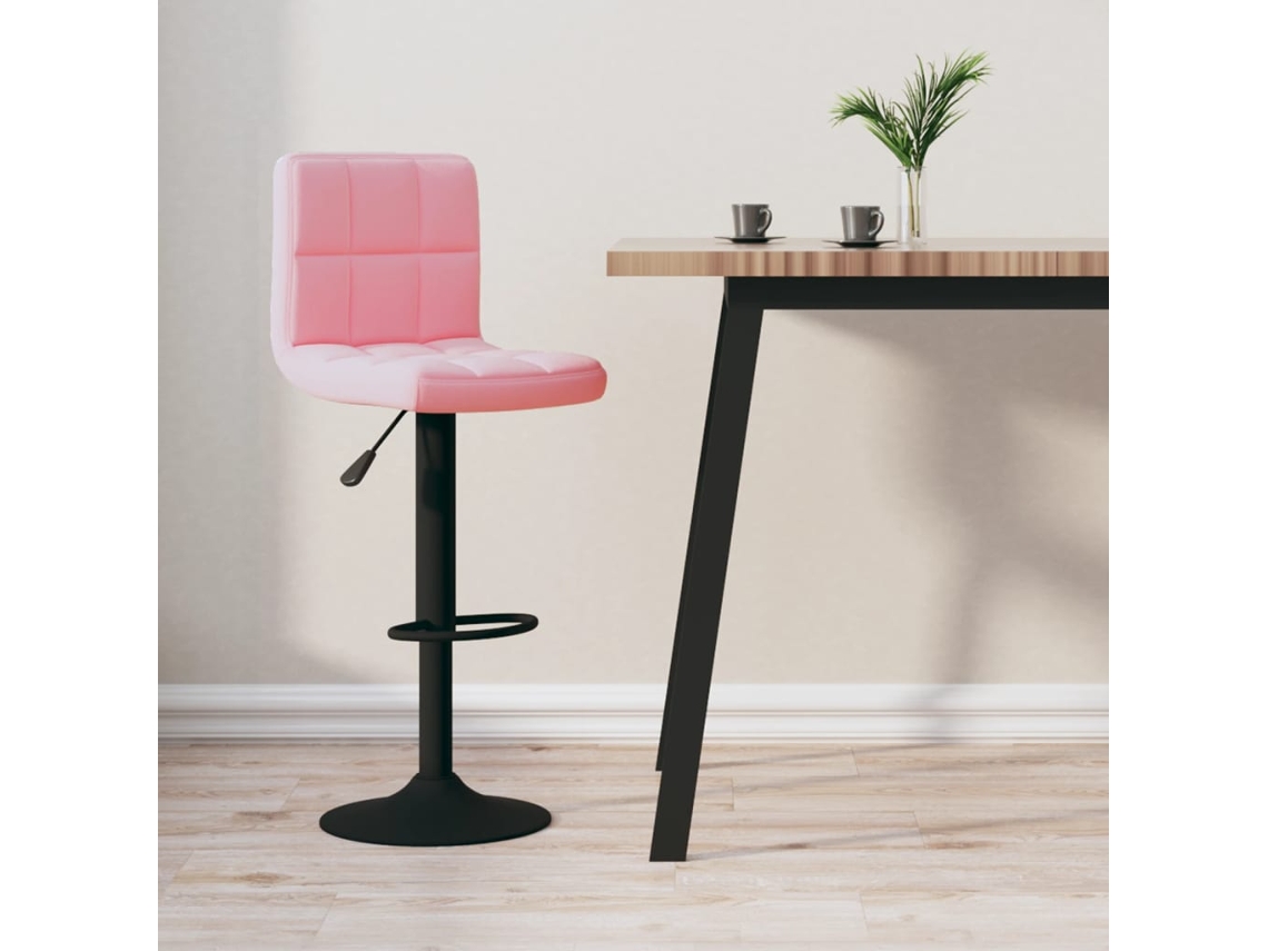 Vidaxl Banco De Bar Veludo Rosa