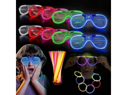 Fasst 10 Óculos Led com 20 Bastões Luminosos, Suprimentos de Festa Neon para Crianças e Adultos, Ideal para Aniversários e Festas Noturnas