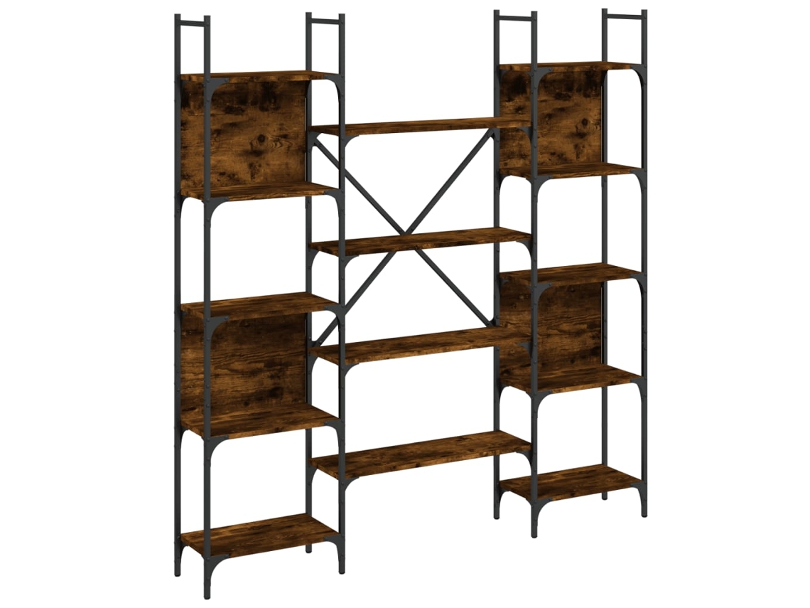 Bookshelf, Bookshelves Vidaxl Marrom Madeira Processada (155.5 X 24 X 166.5 Cm)