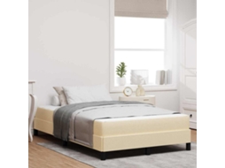 Vidaxl Cama Box Creme 120 X 190 Cm Tecido