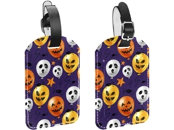 Conjunto De 2 Etiquetas Bagagem Em Imitação Couro O Halloween
