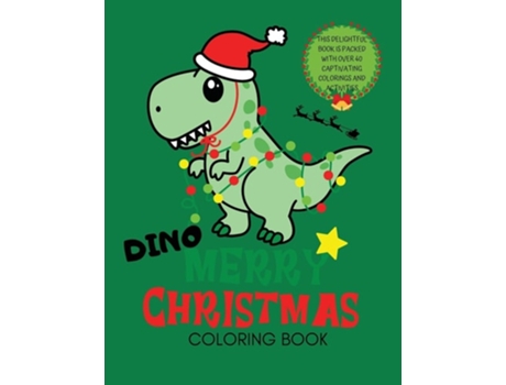 Livro Dino Merry Christmas Coloring Book for Kids de Brooke Tatum (Inglês)