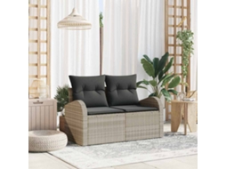 Vidaxl Sofá De Jardim Cinzento-claro 124 X 62 X 69cm Vime Pe