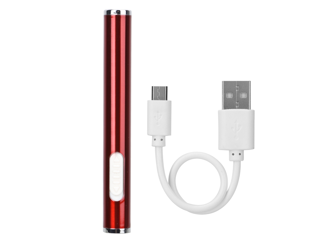 Isqueiro Usb Recarregável À Prova de Vento Pequeno com Luz Indicadora
