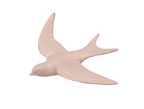 Decoração De Parede Andorinha Em Resina Rosa 14x16.8 Cm Opjet