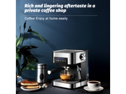 Máquina De Café Italiana Laxiscreed Com Corpo De Aço Inoxidável E Ecrã Lcd Para Uma Preparação Perfeita