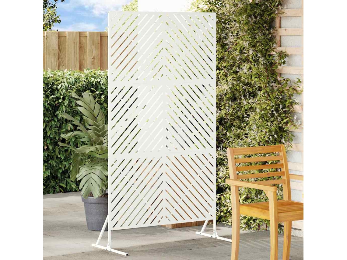 Vidaxl Protetor De Privacidade 100 X 50 X 180 Cm Aço Branco