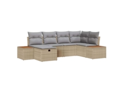 Maison Exclusive - Conjunto De Sofá De Jardim Bege Vime Pe