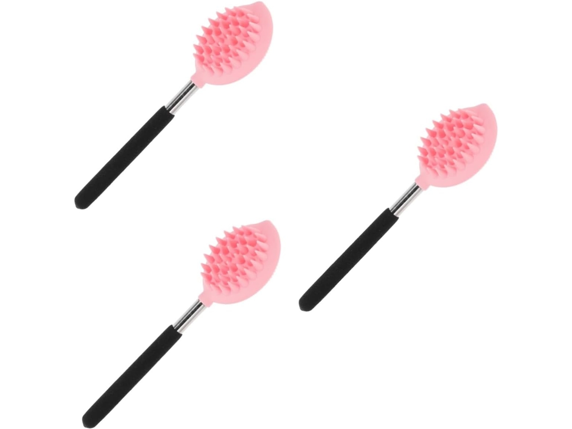 Conjunto Healeved Com 3 Escovas Corporais Retráteis, Escovas De Massagem Ergonômicas Silicone Para Banho E Corpo