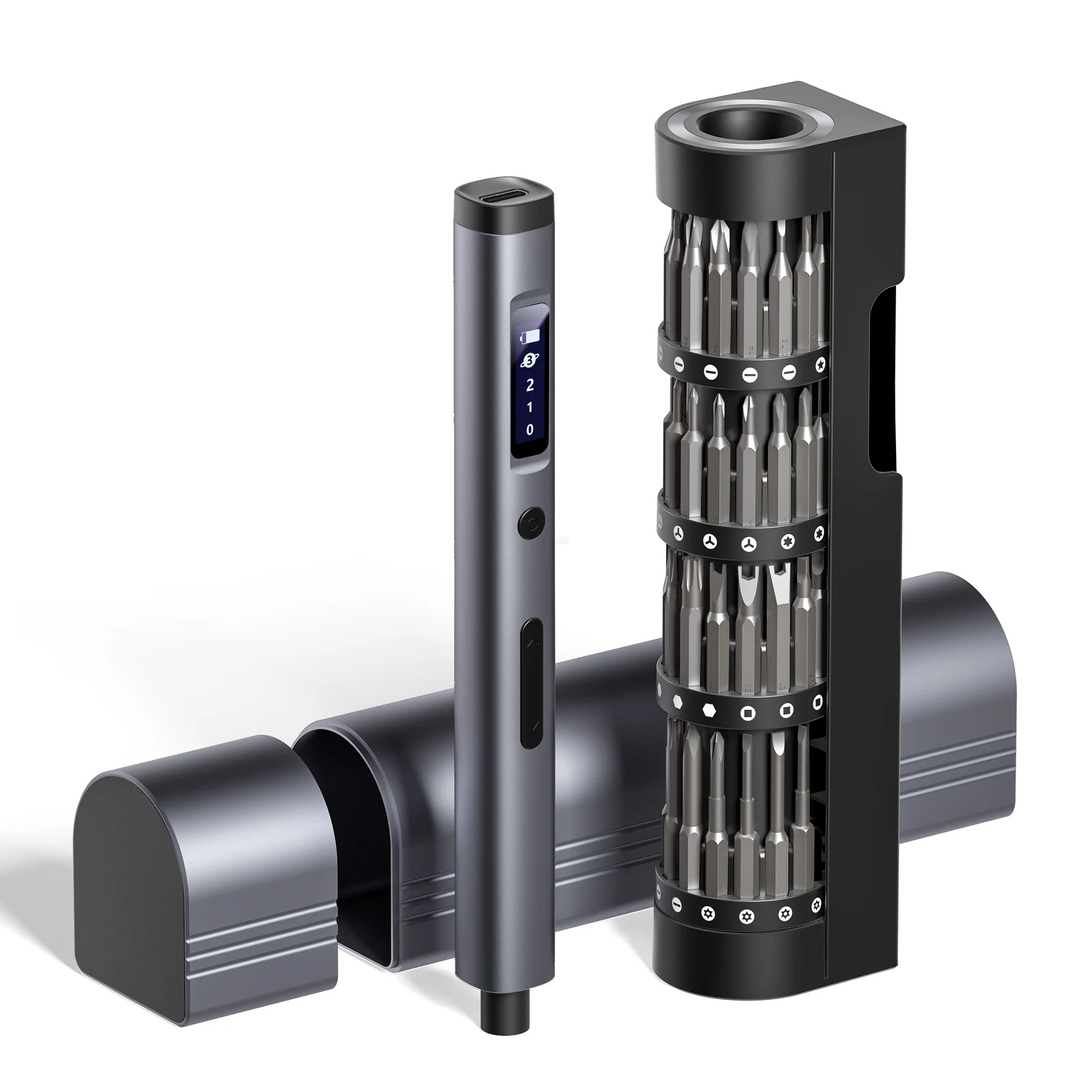 Conjunto De Chave De Fenda Elétrica (6 Em 1), Portátil, Ideal Para Reparos Em Celulares E Relógios.