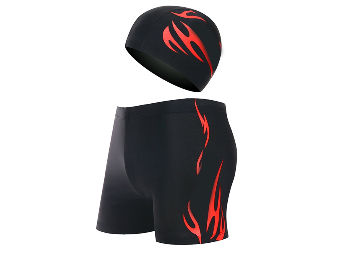 Maiô Masculino Leve Secagem Rápida 2xl Vermelho Chama com Boné
