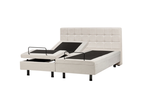 Cama Ajustable Beliani Duke De Poliéster Beige 161x216x102