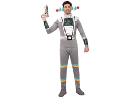 Fantasia de agente espacial cinza com pulseiras para homem