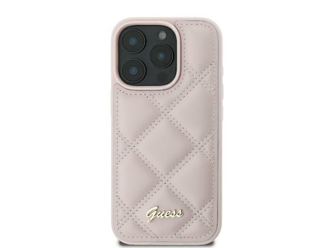 Capa Logótipo para iPhone 16 GUESS Rígida Rosa