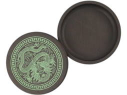 Conjunto Stobaza de 1 Bloco Tinta Redondo Plástico Preto com Tampa, Acessório Caligrafia Leve Design Esculpido
