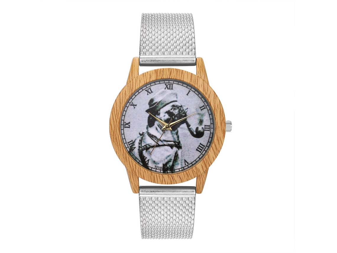 Relógio de pulso casual unissex Zhoulianfa com pulseira de silicone, prateado.