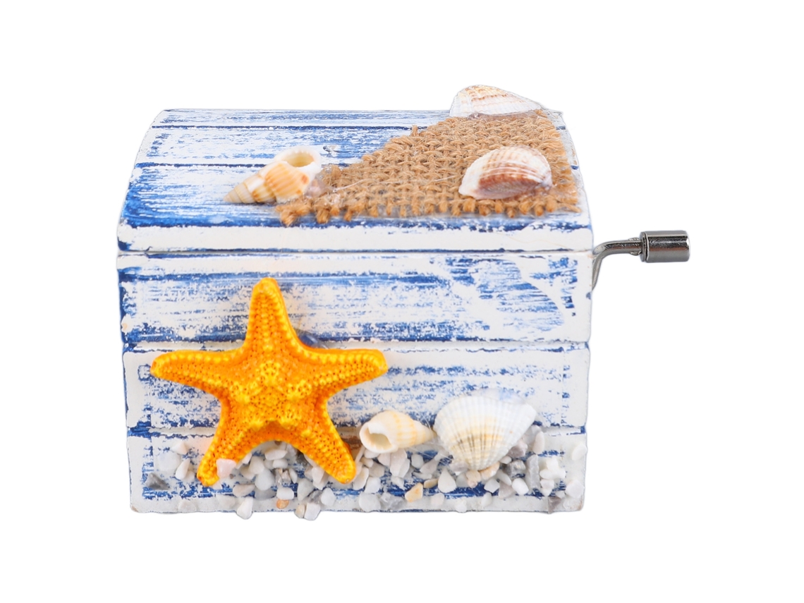 Caixa de Música de Manivela Madeira Mini Decorativa Presente