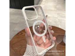 Capa Para Iphone 17 Pro Max Branca, Magnética, Transparente, Em Acrílico, Resistente A Quedas.