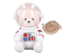 Walshlxq 11,81 Polegadas Oso Espacial de Peluche Bolsa Pequeña Adorable Oso Cartoon de Algodón Pluma Regalo de Cumpleaños Rosa