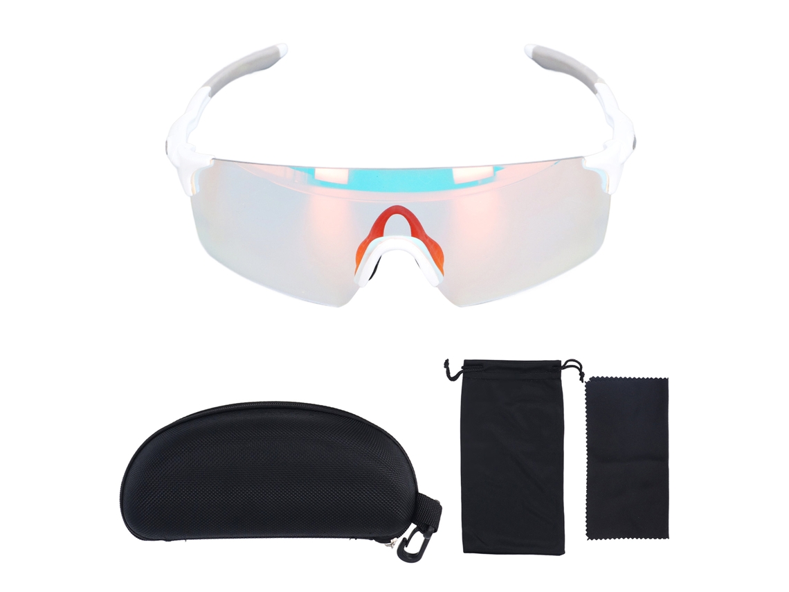 Mali óculos de Sol Esportivos com Lentes Muda de Cor Resistentes a Impactos Uv Proteção para Ciclismo Mountain Bike Outdoor Branco Cinza