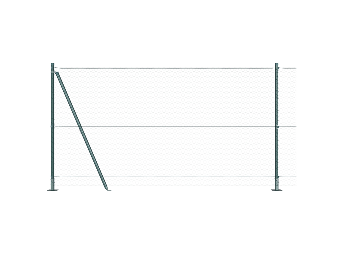 Conjunto 1 Poste De Cerca Vidaxl Verde Aço (10 X 1,2 M)