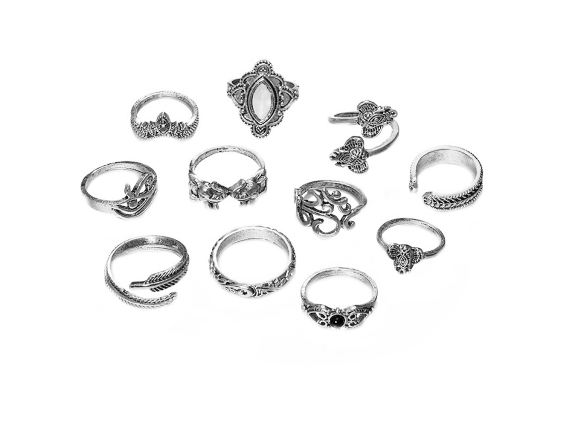Anéis De Punho Vintage Conjunto 11 Peças