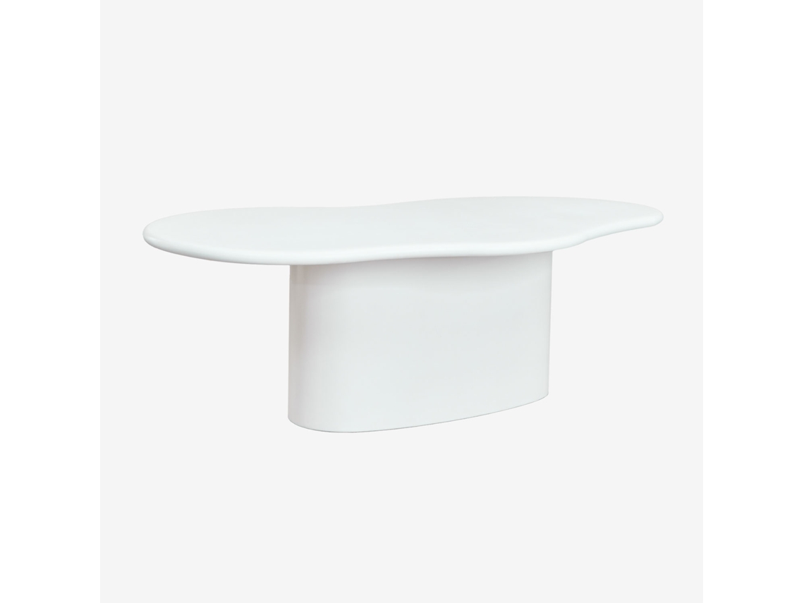 Mesa de Jardim Oval Cimento Vaduz Reforçado Fibra Vidro 230x130cm SKLUM
