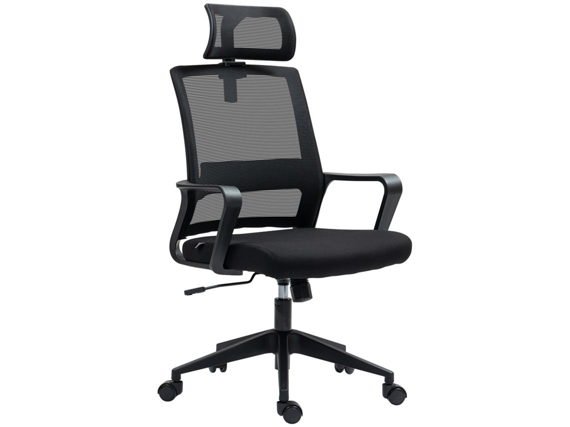 Cadeira De Escritório, Cadeira De Escritório Ajustável Com Apoio De Cabeça, Cadeira Giratória Para Home Office, Escritório, Preta