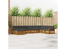 Vidaxl Conjunto De Sofás Para Exterior 8 Unid. Natural E Antracite
