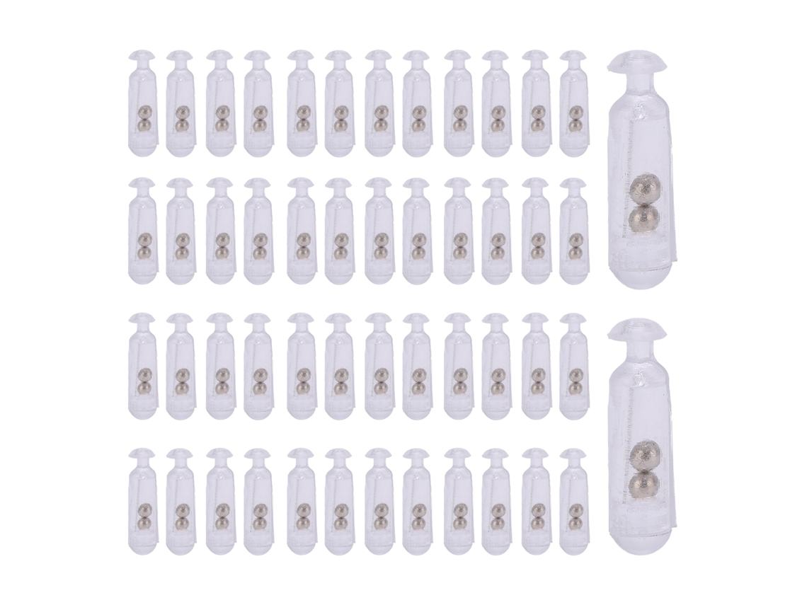 50 Peças Cascavelas para Isca de Pesca 15mm Branco Transparente
