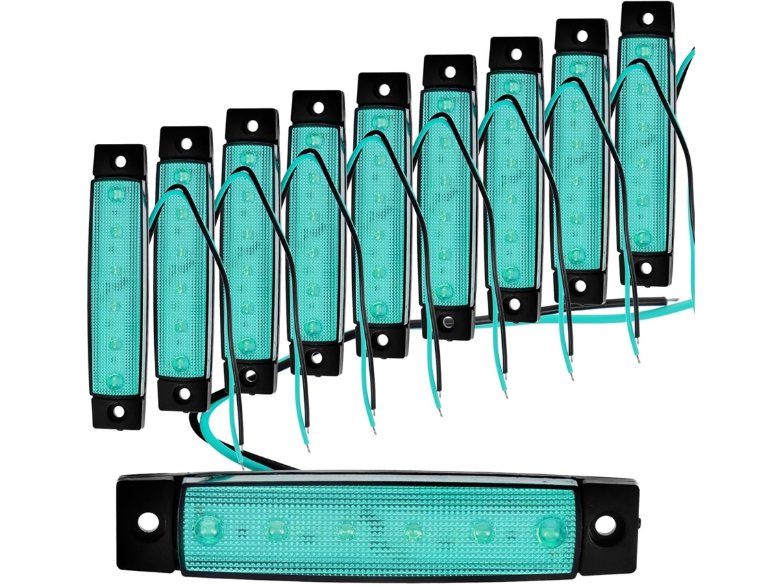 Faixa De Luz Freio Led Kisangel Para Carros E Caminhões, Verde, Abs À Prova D Água, Multifuncional, Conjunto De 10 Peças