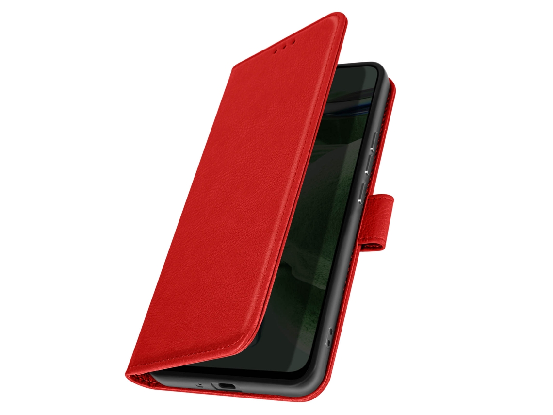 Capa Fólio para Xiaomi Redmi Note 9S, Redmi 9 Pro Max 9S, Redmi Note 9 Pro AVIZAR Pele Vermelho .