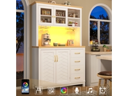 Aparador Buffet Estilo Campestre 105cm Led Porta Copos VELTRIX