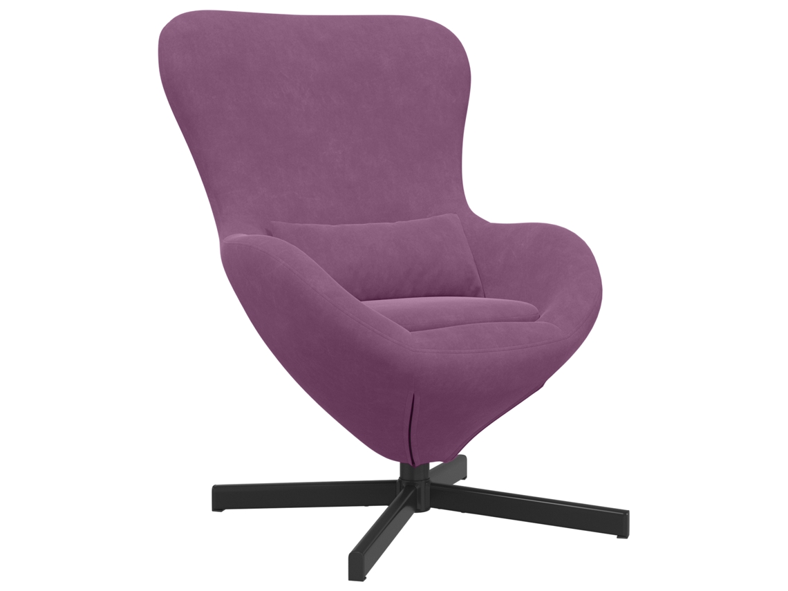 Conjunto 1 Cadeira Ovo Vidaxl Roxo Veludo (63 X 73 X 90 Cm)