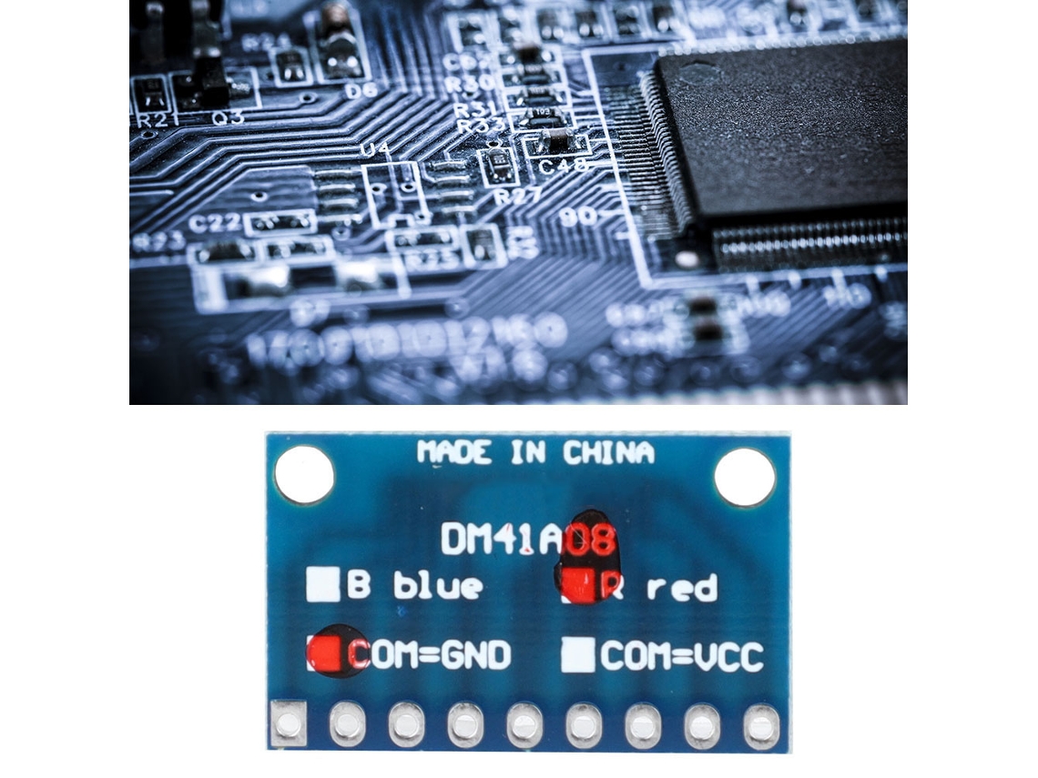 Kit De 4 Módulos Led Azul/vermelho Para Protoboard, Cathode/ânode Comum, Sem Pino, 3-24v, Compatível Com Mcu Arm E Impressora 3d
