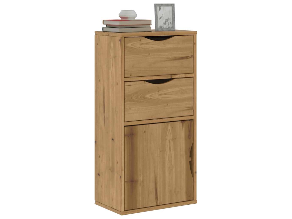 Armário Lateral Com Gavetas 40x24x79 Cm Pinho De Madeira Maciça Lovely Home