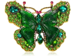 Broche Feminino Retrô De Borboleta Com Alfinetes Roupa Verde