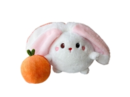 Ats muñeco de Peluche Animal Reversible Adorable Suave Plátano Persimmon Juguete Almohada Decoración Hogar Cama Conejo L 25cm
